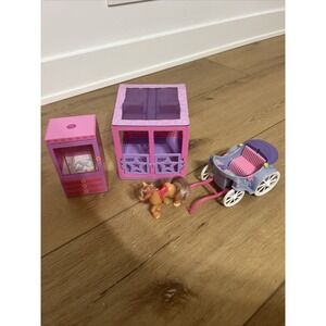 Polly Pocket Lot Horse Stable Horse Carriage Lot‎ Bundle
